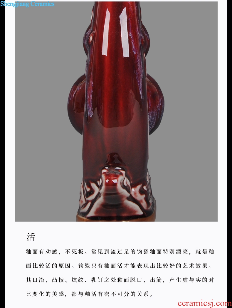 Archaize of jun porcelain of jingdezhen ceramics glaze gourd red home decoration antique porch decoration handicraft furnishing articles