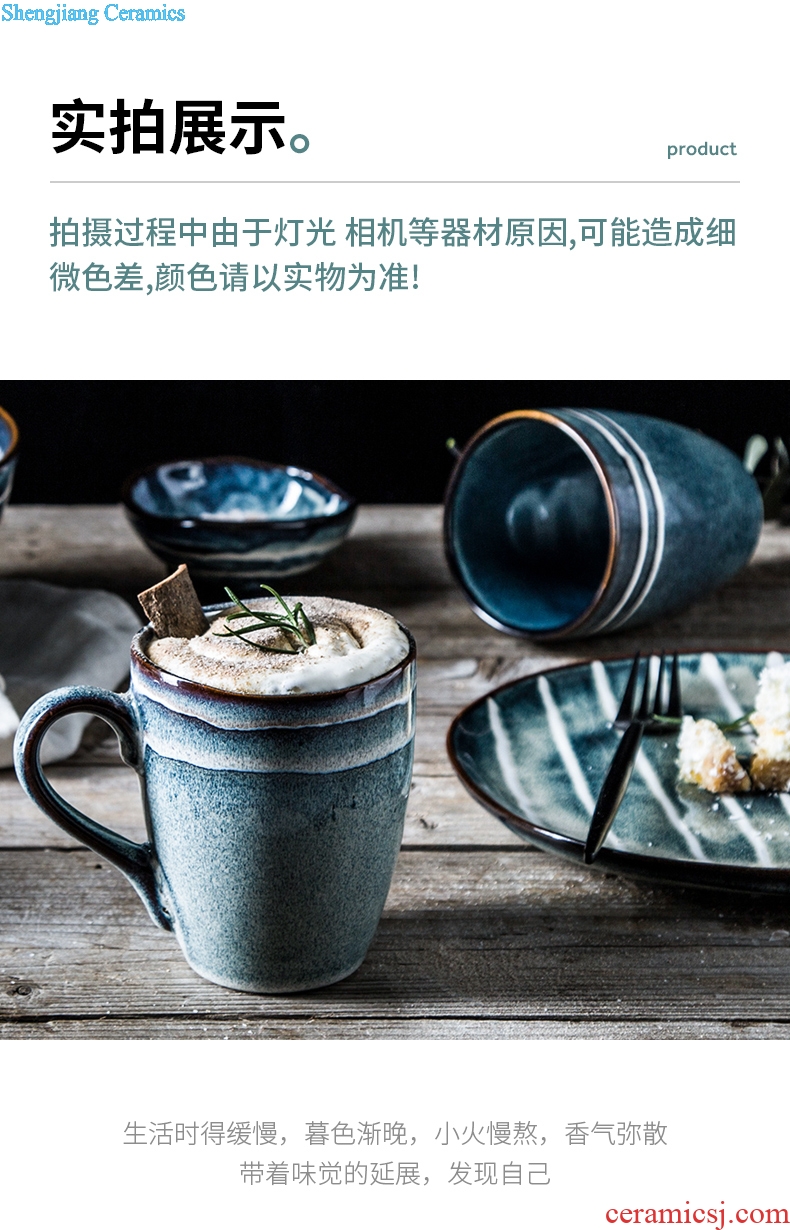 Million jia household ceramic mug cup office good feng shui restoring ancient ways Japanese breakfast cup milk cup