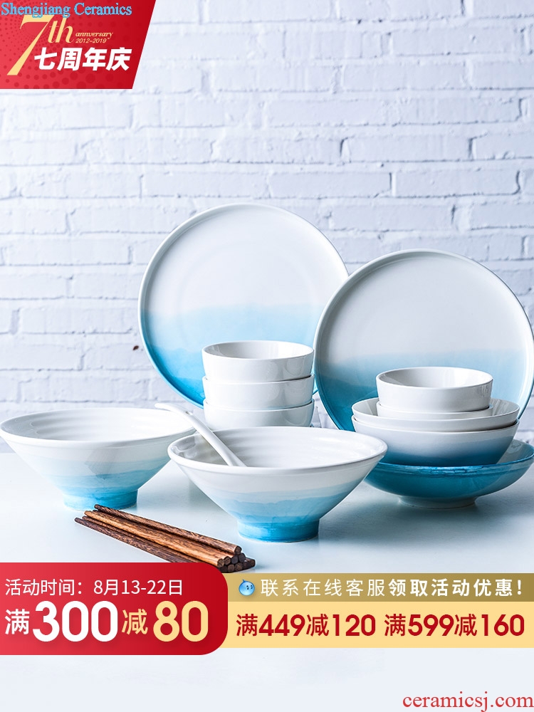 Million fine ceramic tableware suit creative northern wind dishes dishes chopsticks good personality bowl home plate
