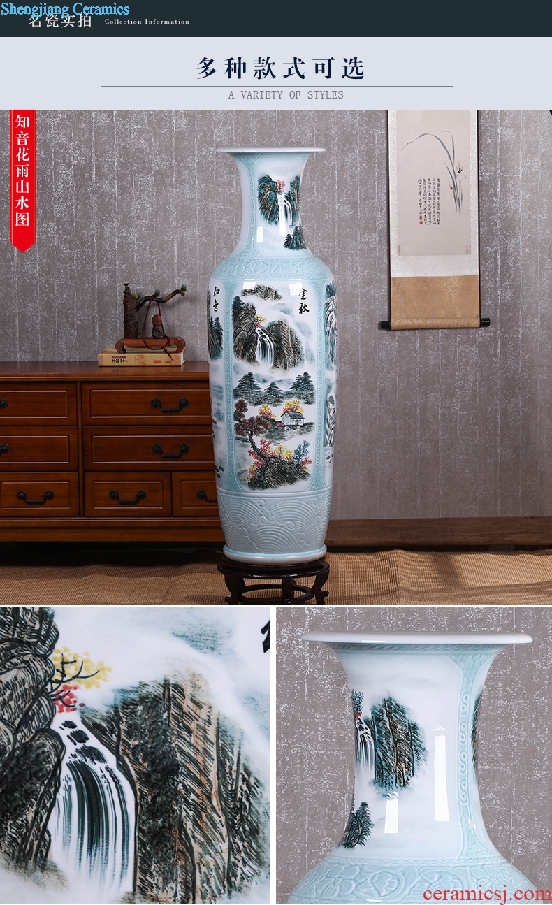 Jingdezhen ceramic large antique hand-painted blue and white porcelain vase furnishing articles furnishing articles home sitting room TV ark adornment