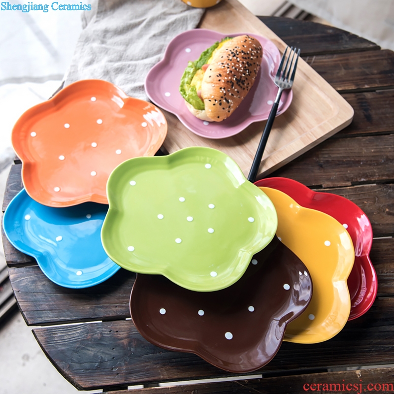 Ijarl million jia creativity tableware ceramic dish dish dish home breakfast steak dinner plate plate plate plate wave point
