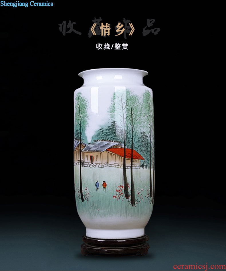 Jingdezhen ceramics famous masterpieces hand-painted home living room TV cabinet vase decoration decoration handicraft furnishing articles