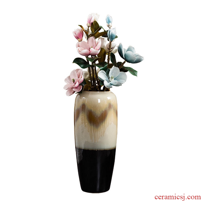 Jingdezhen ground vase large contemporary and contracted home sitting room adornment Chinese style porch place the flower flower arrangement