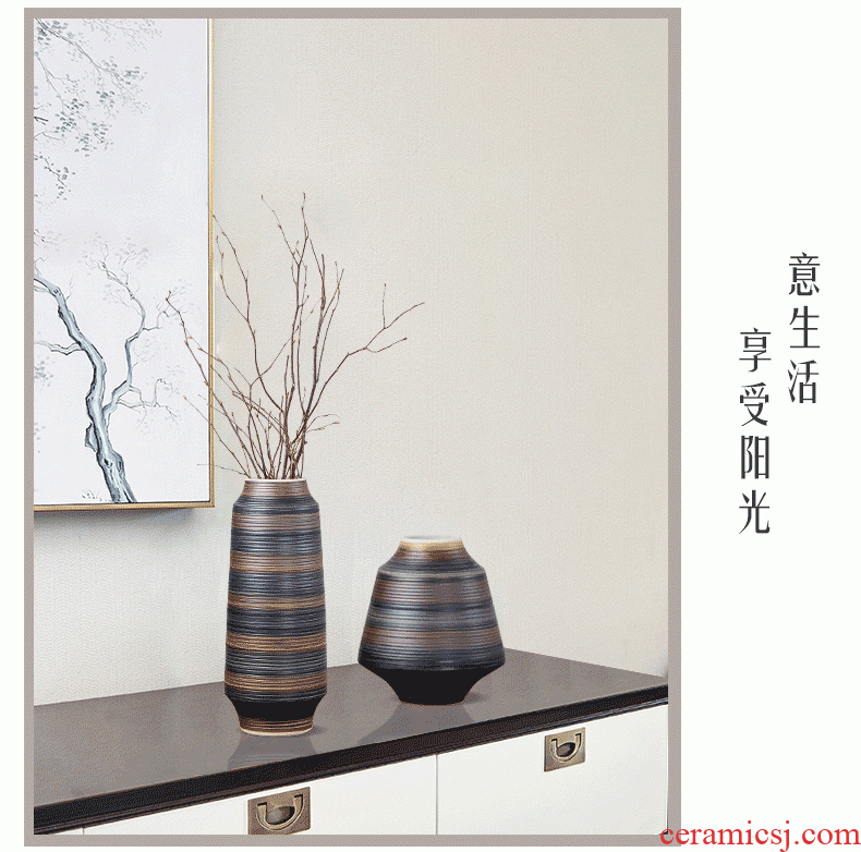Ceramic vases, furnishing articles decorations living room TV cabinet flower arranging, creative new Chinese style decoration Japanese zen personality