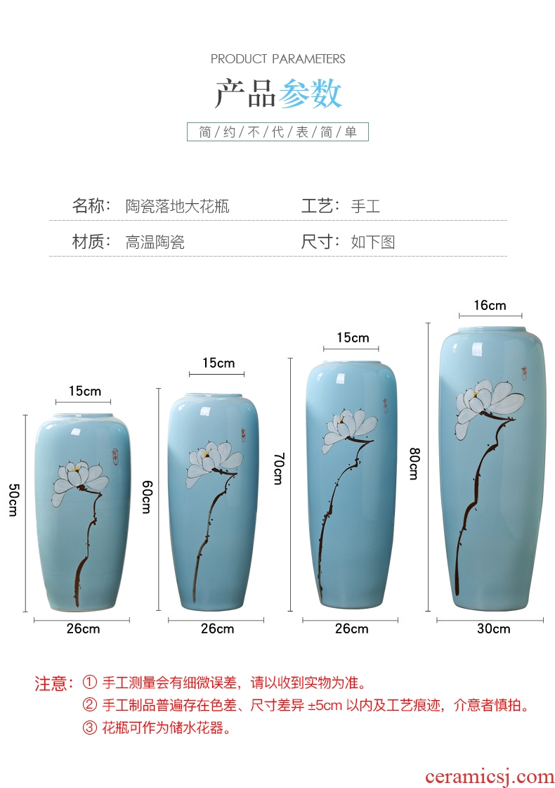Jingdezhen hand-painted ceramic vase landing modern creative home sitting room TV ark flower arranging, adornment is placed
