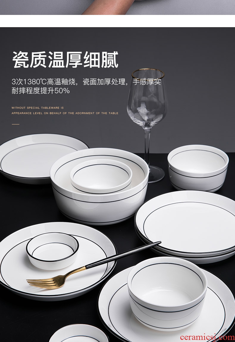 The black food dish household creativity network red plate northern wind a single plate steak white ceramic dinner plate