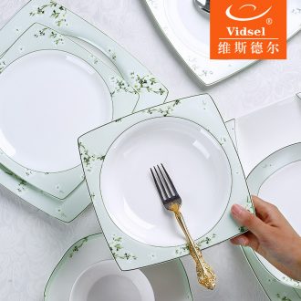 Vidsel 0 Japanese creative the fish plate household square ceramic plate flat tray package mail