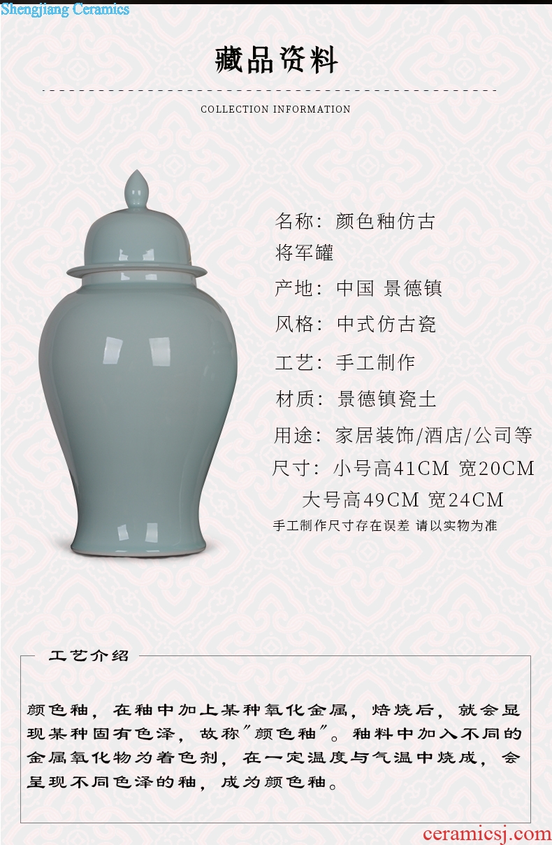 Jingdezhen ceramics glaze color general storage tank is a new modern Chinese style household adornment handicraft kitchen furnishing articles