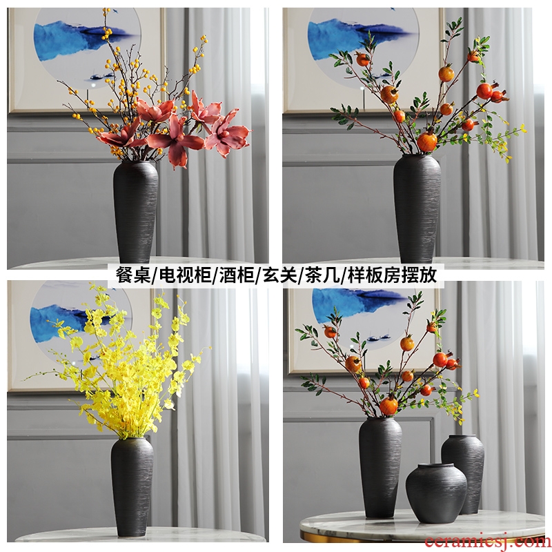 Jingdezhen ceramic vases, new Chinese style table furnishing articles simulation flower arranging dried flowers sitting room TV ark home decoration