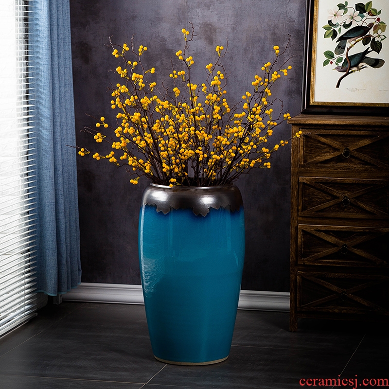 Jingdezhen of large vases, ceramic hotel lobby decorative dried flowers flower arrangement furnishing articles contemporary and contracted the Mediterranean