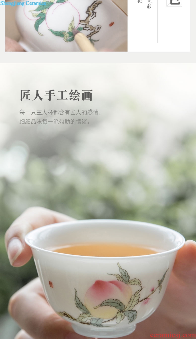 Jingdezhen handmade ceramic cups sample tea cup master cup single cup hand-painted pastel noggin kung fu tea light