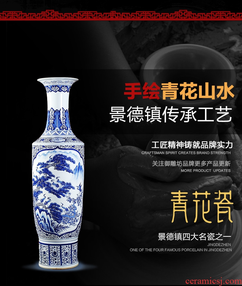Jingdezhen ceramics to heavy hand big yards of large blue and white porcelain vase decoration to the hotel opening gifts furnishing articles