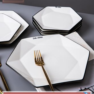 Nordic web celebrity food dish creative household contracted western-style steak plate single ceramic dishes plate tableware suit