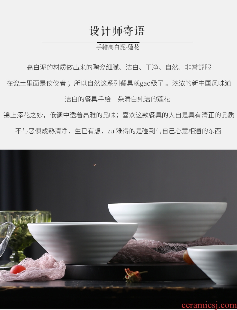 Chinese style household, rainbow noodle bowl creative hand-painted ceramic bowl large soup bowl eat noodles bowl beef rainbow noodle bowl rice bowls