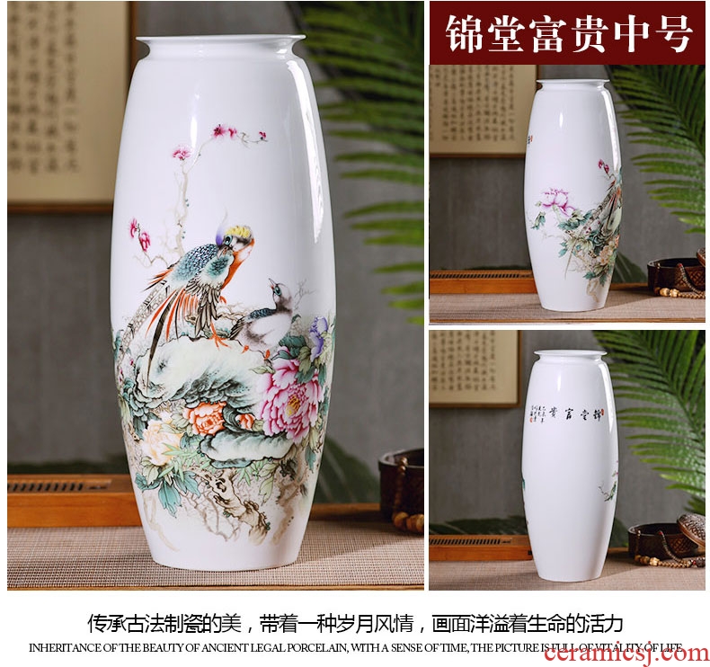 Jingdezhen ceramics vases, flower arrangement sitting room place famille rose porcelain insulator thin foetus modern home decoration decoration