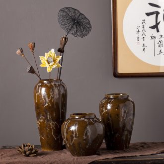 Ceramic vases, table furnishing articles pottery zen dried flower decoration ideas home TV ark type restoring ancient ways