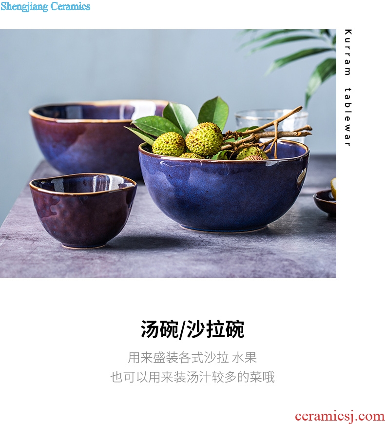 Million fine dishes creative household ceramics tableware suit Nordic contracted Japanese lovely retro soup bowl dish dish combination