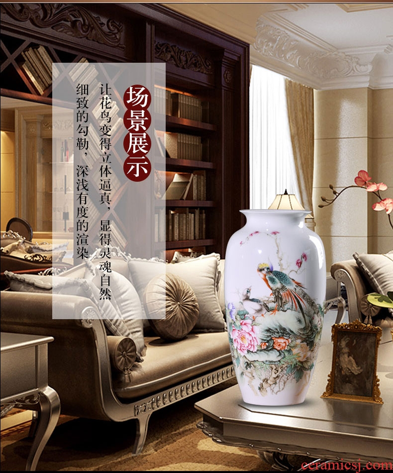 Jingdezhen ceramics vases, flower arrangement sitting room place famille rose porcelain insulator thin foetus modern home decoration decoration