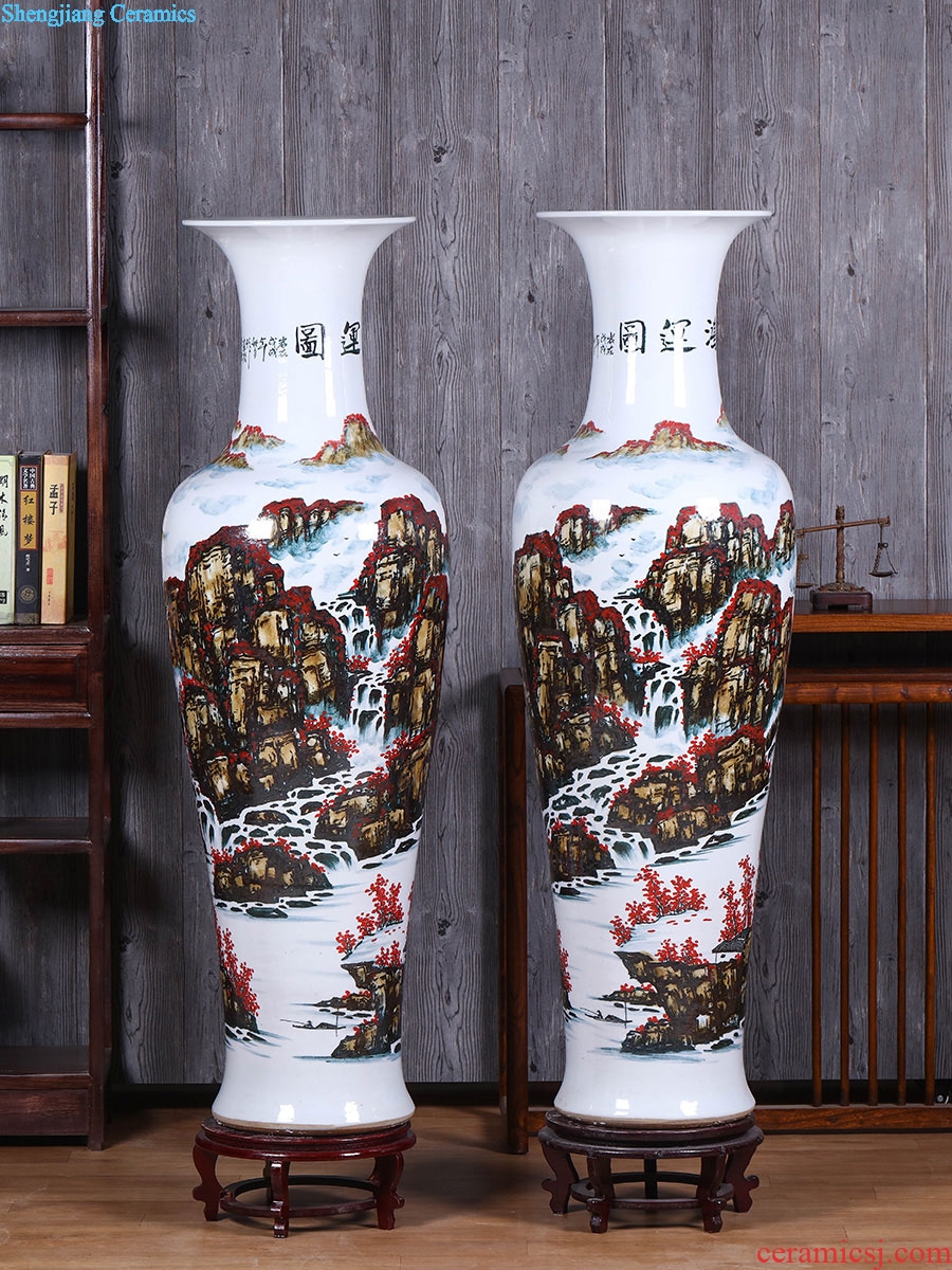 Jingdezhen ceramics of large blue and white porcelain vase sitting room open TV ark adornment of Chinese style household furnishing articles