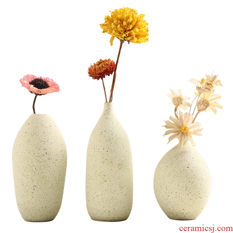 Contemporary and contracted ceramic vase furnishing articles mesa dried flower arranging flowers, small and pure and fresh Nordic TV ark artistic decorations