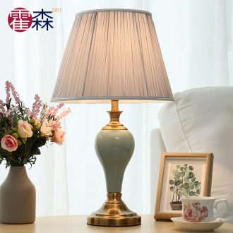 American small bedroom lamp Nordic ins creative ceramic simple modern marriage room marry European warm bedside lamp