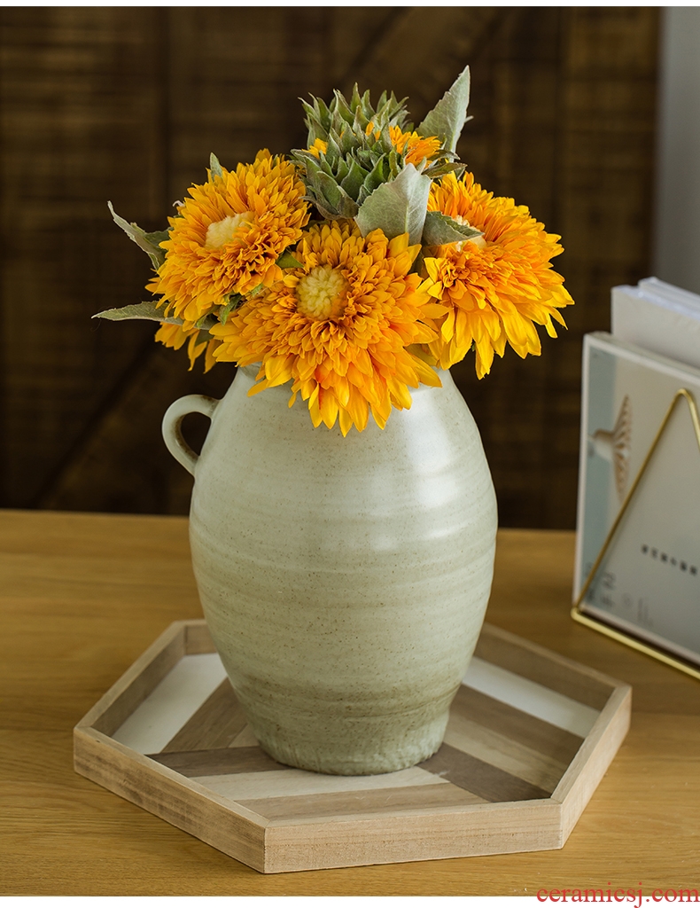 Simulation sunflower sunflower sunflower bouquet vase furnishing articles sitting room table dry flower arranging flowers artificial flowers flower art ceramics