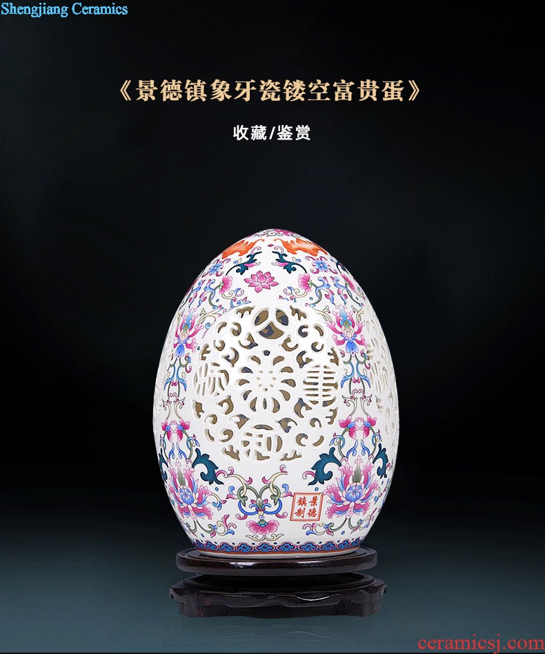 Jingdezhen ceramics hollow-out furnishing articles modern household adornment ivory porcelain enamel porcelain arts and crafts