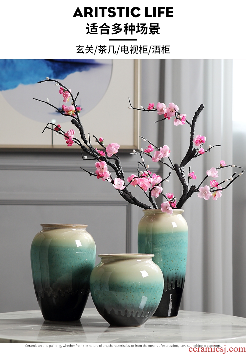 Light the luxury of new Chinese style sample plug dried flowers TV ark ceramic vase is placed between the sitting room porch table household decoration