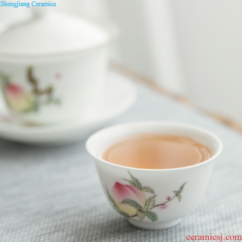 Jingdezhen handmade ceramic cups sample tea cup master cup single cup hand-painted pastel noggin kung fu tea light