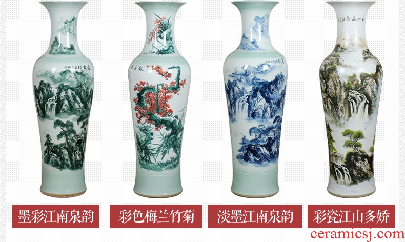 Jingdezhen ceramics of large vases, antique hand-painted carving peony hotel opening sitting room adornment is placed