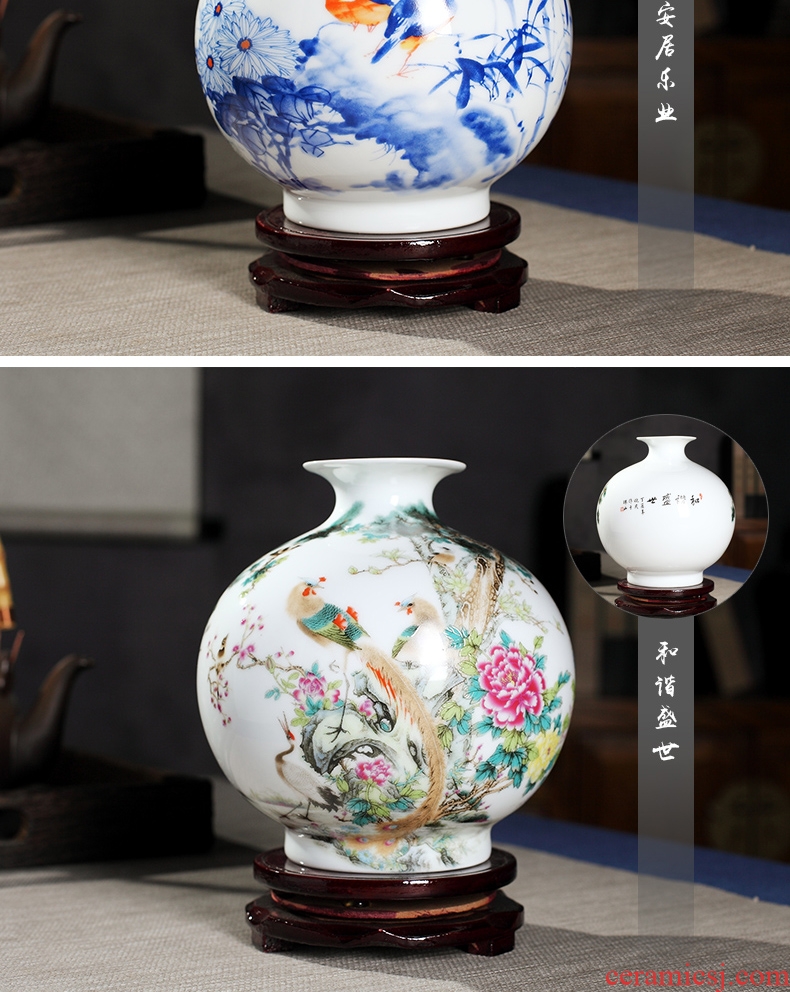 Creative vase furnishing articles sitting room flower arrangement of jingdezhen ceramics dried flowers white ins small wind home decoration arts and crafts