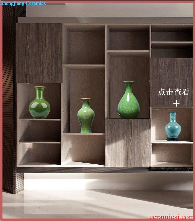 Archaize of jingdezhen ceramics kiln crack glaze jade borneol vase household adornment of contemporary sitting room is placed