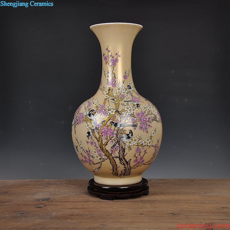 Scene, jingdezhen ceramic famille rose always good golden vase decoration of Chinese style household act the role ofing is tasted furnishing articles