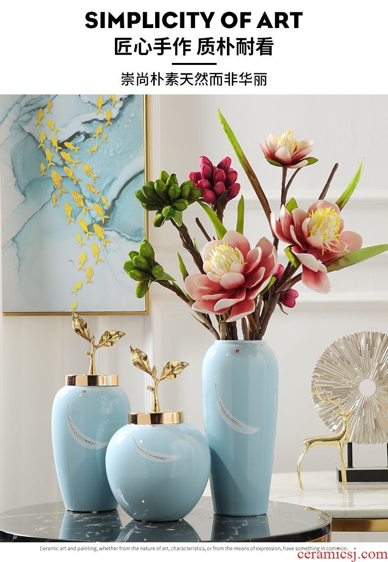 Contemporary and contracted style creative hand-painted ceramic vase mesa adornment simulation flower arranging flowers sitting room act the role ofing is tasted furnishing articles