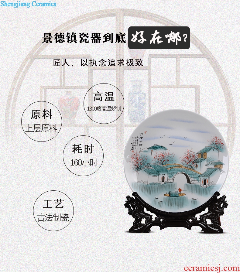 Scene, hang dish jingdezhen ceramics decoration plate of hand-painted "jiangnan" sat dish handicraft furnishing articles