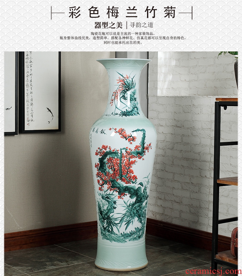 Jingdezhen ceramics of large vases, antique hand-painted carving peony hotel opening sitting room adornment is placed