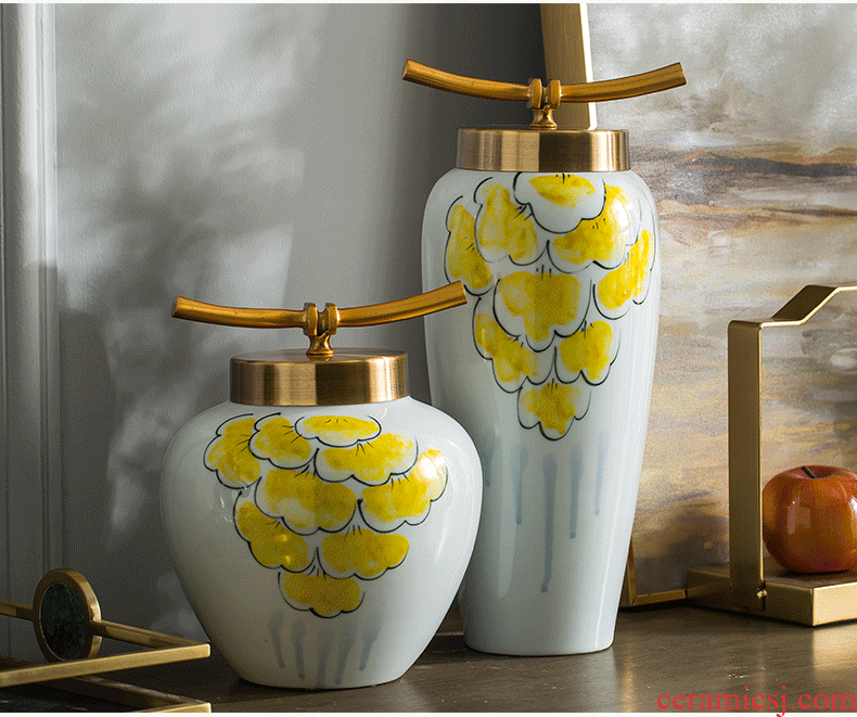 Jingdezhen ceramic vase Nordic contemporary and contracted decorate furnishing articles creative floret bottle desktop flower arranging pottery vase