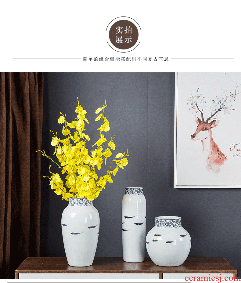 Jingdezhen modern household adornment new Chinese TV ark ceramic vase the sitting room porch creative furnishing articles