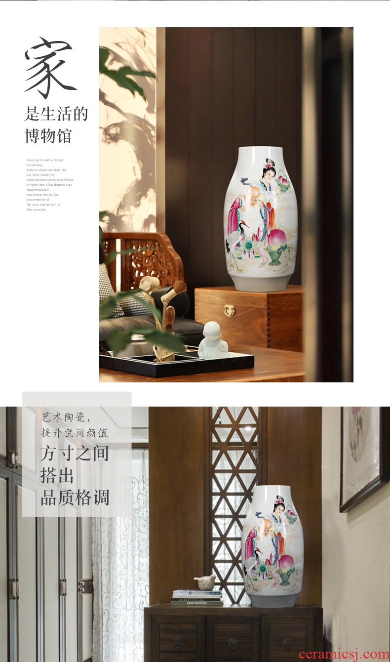 Jingdezhen ceramics furnishing articles archaize pastel large vases, flower arranging rich ancient frame sitting room of Chinese style household decorations