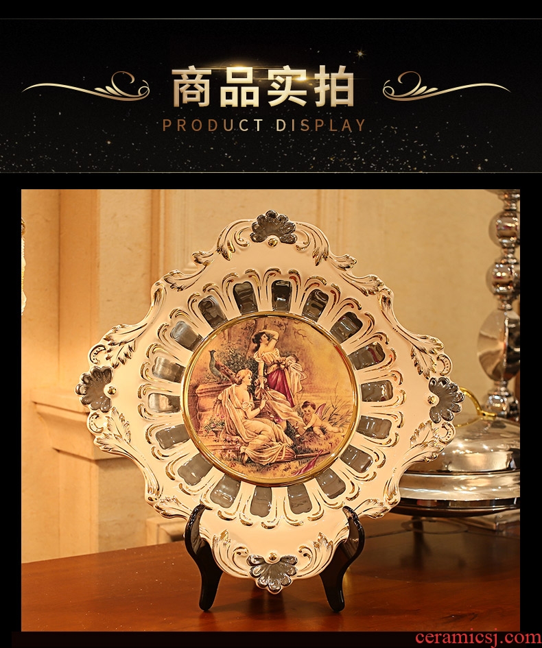 Vatican Sally's European character ceramic decoration plate furnishing articles household act the role ofing is tasted wine accessories rich ancient frame plate shelf