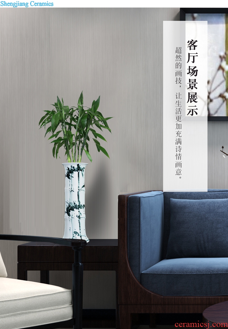 Jingdezhen ceramic lucky bamboo vase furnishing articles home sitting room tall, landing a hydroponic flowers flower arrangement ornaments