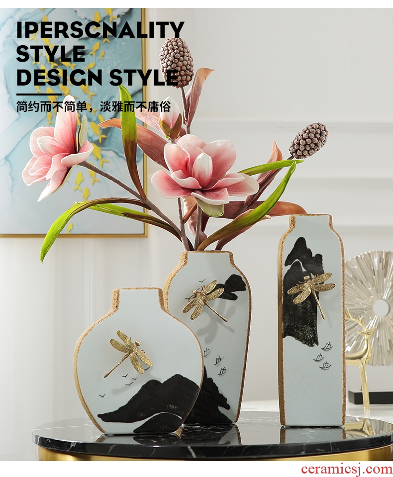 New Chinese style ceramic vases, flower arranging soft outfit furnishing articles the sitting room porch decorative furnishing articles home decoration arts and crafts