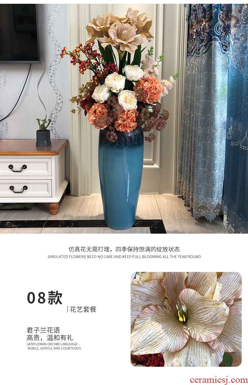 Ceramic vase landing a large sitting room dry flower arranging simulation flower furnishing articles sitting room suit contemporary and contracted vase flower arrangement