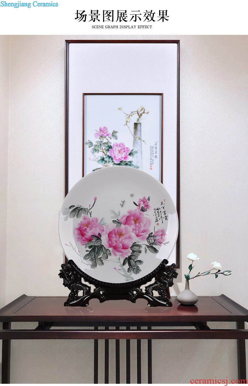 Scene, hang dish jingdezhen ceramics decoration plate of hand-painted sat dish handicraft furnishing articles "blooming flowers"