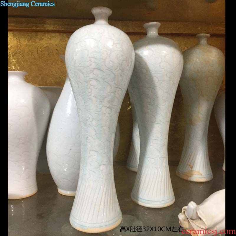 Jingdezhen ancient northern song dynasty porcelain bottle plum archaize porcelain fish shape benevolent writing brush washer shadow blue porcelain vase porcelain