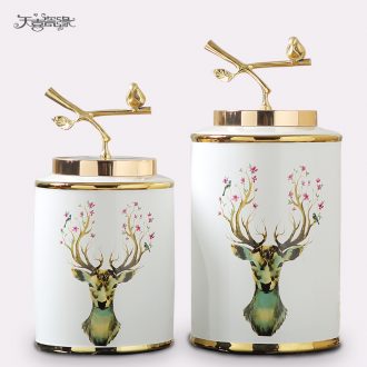 American ceramic deer storage tank furnishing articles household act the role ofing is tasted hotel villa vase continental sitting room ark creative decoration