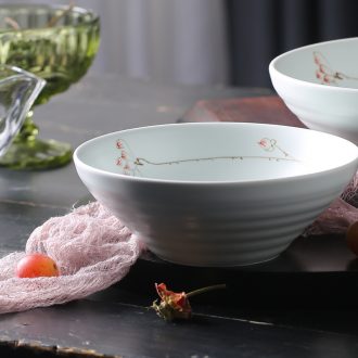 Chinese style household, rainbow noodle bowl creative hand-painted ceramic bowl large soup bowl eat noodles bowl beef rainbow noodle bowl rice bowls