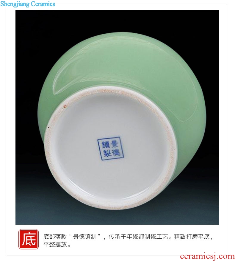 Jingdezhen ceramics archaize of pea green tea pot storage tank general household adornment handicraft furnishing articles