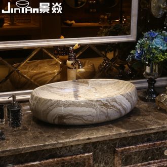 JingYan marble art stage basin archaize ceramic lavatory oval basin American on the sink