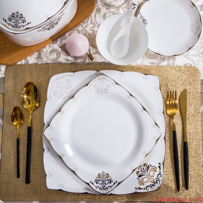 European creative household ceramic dish dish food dish side dish steak knife and fork cutlery bone phnom penh dish dishes